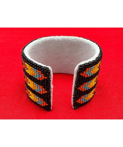 Southwestern Native Style Seed Beads Beaded Hard Cuff Bracelet Black Paw $11.00 Bracelets