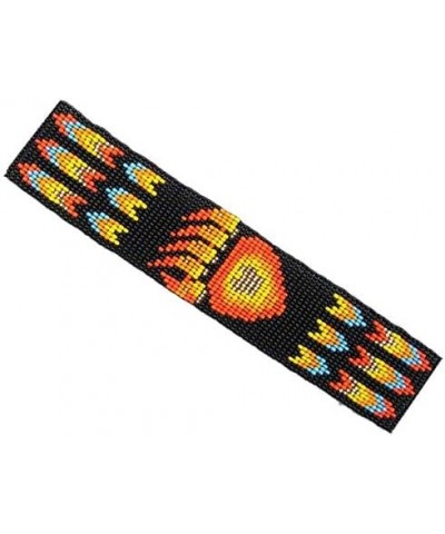 Southwestern Native Style Seed Beads Beaded Hard Cuff Bracelet Black Paw $11.00 Bracelets