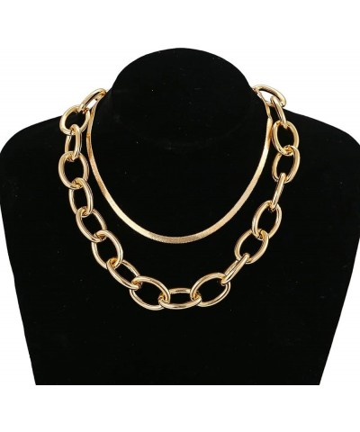 Boho Choker Necklace Gold Cuban Link Necklaces Chain Fashion Jewelry for Women and Girls Gold snake chain $10.07 Necklaces