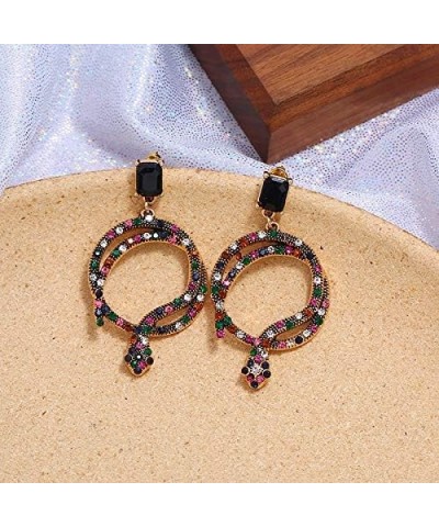 Boho Ethnic Cobra Snake Dangle Drop Earrings for Women Party Aniaml Earrings Hanging Hook Jewelry Crystal $6.50 Earrings