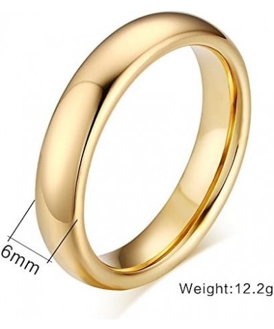 Jewelry Personalized His & Hers Gold Plated Tungsten Carbide Domed Engagement Anniversary Ring Wedding Bands 6mm size 10 $9.6...