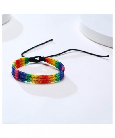 LGBT Pride Bracelet for Gay & Lesbian Black Matte Agate Lava Rock Rainbow Bracelets LGBTQ Relationship Bracelet for Women Men...