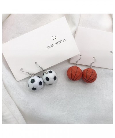 Sporty Style Basketball Dangle Earrings Sweet Statement Soccer Earrings Unique Sports Game Ball Earrings for Women Girls Gift...