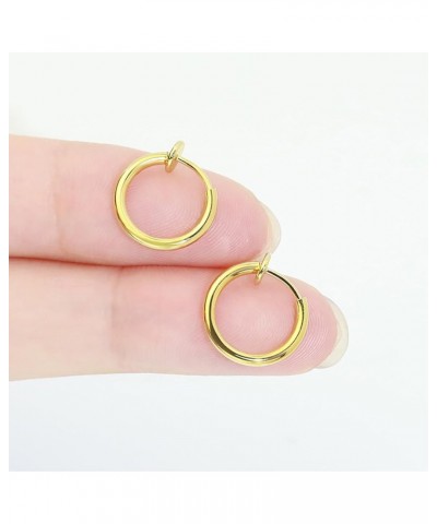 Gold/Silver Clip On Hoop Earrings for Women Non Piercing Earrings Jewelry Set Large Hoop Earrings for Women Teens Retractable...