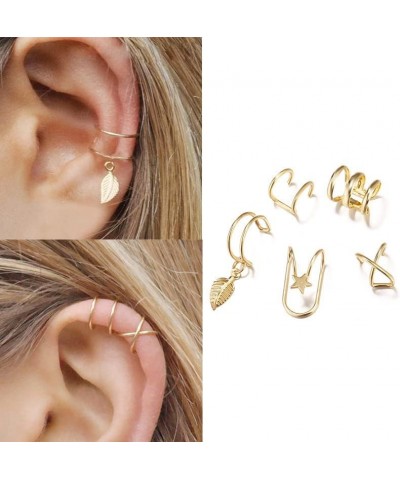 Cuff Earrings for Women Gold Plated Ear Cuffs Non Piercing Earrings Chain Ear Clips Earrings Dainty Claw Earrings Hypoallerge...