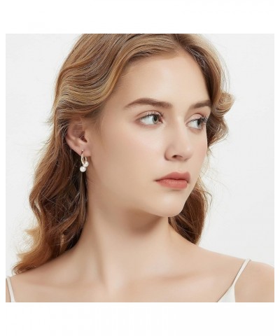 Cross Curved Earrings Curved Drop Earrings Long Bar Earrings Curved Stick Dangle Earring Drop Earrings for Women Pearl Cross ...