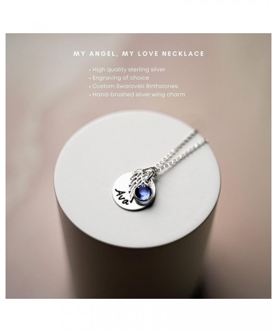 My Angel, My Love Personalized Necklace. Customize with the Name, Word or Date of Your Choice. Includes Swarovski Birthstone,...