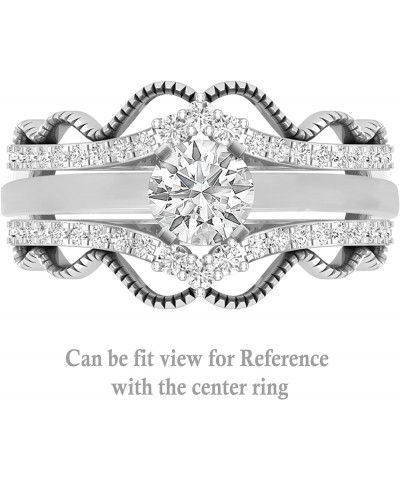 0.33 Carat (ctw) Round White Diamond Double Chevron Enhancer Guard Wedding Ring for Women in 10K Gold White Gold 6 $206.22 Rings