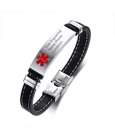 Medical Alert ID Bracelet for Men Women - Silicone Adjustable Sos Emergency Identification Bracelets Blood Thinner,Healthy IC...