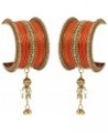 SANARA Traditional Antique Indian Bollywood 30 Pcs Beautiful Wedding Bridal Bangle Set Jewelry Orange 2.4 Inches $17.95 Brace...