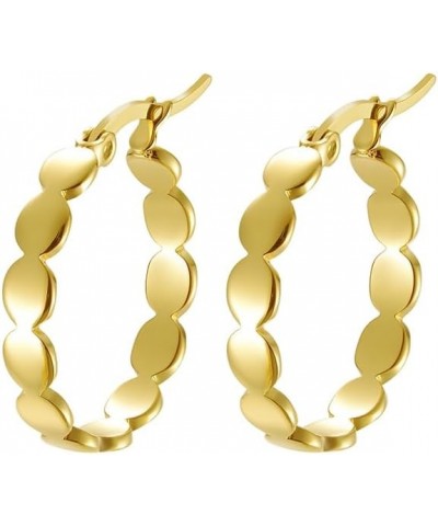 Women Small Disc Hoop Earrings Gold $10.06 Earrings