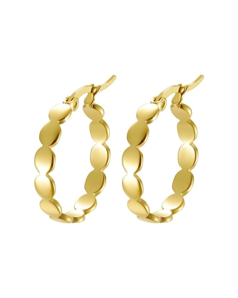 Women Small Disc Hoop Earrings Gold $10.06 Earrings