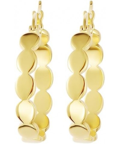 Women Small Disc Hoop Earrings Gold $10.06 Earrings