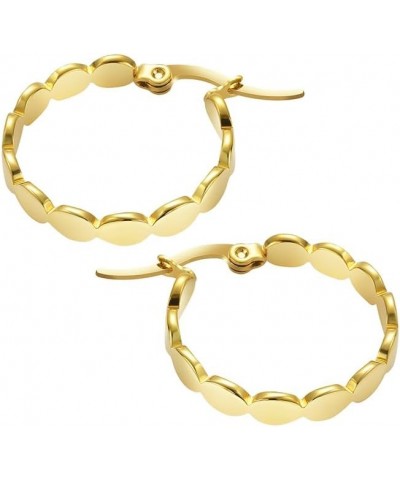 Women Small Disc Hoop Earrings Gold $10.06 Earrings