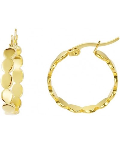 Women Small Disc Hoop Earrings Gold $10.06 Earrings