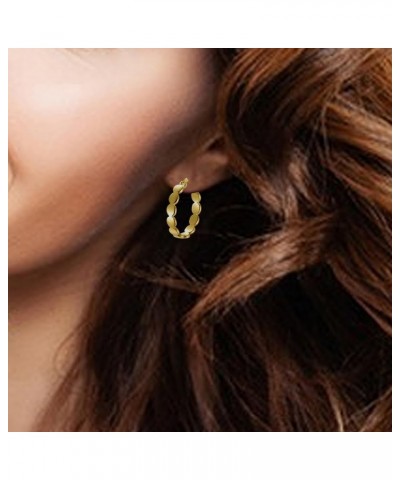 Women Small Disc Hoop Earrings Gold $10.06 Earrings