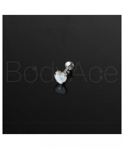 F136 Titanium Body Piercing Studs, 16G Flat Back Cartilage Earring Studs with Piercing Taper, Internally Threaded Labret Lip ...