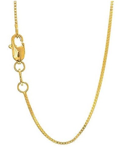 10k Solid Gold Yellow Or White 0.8 mm Box Chain Necklace - 16 18 20 22 24 White Gold 20.0 Inches $55.79 Necklaces