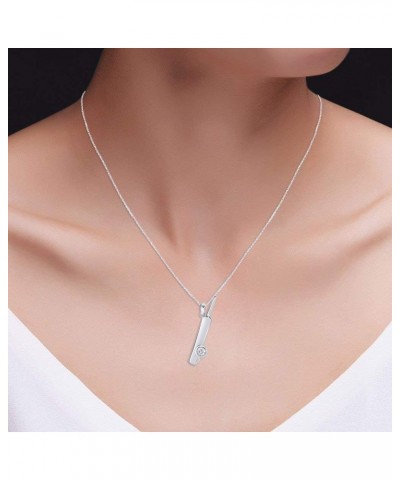 Bat Ball Cricket Love Simulated CZ Stone 925 Stamp Sterling Silver Pendant Necklace White Gold Over : Cubic Zirconia $17.63 N...