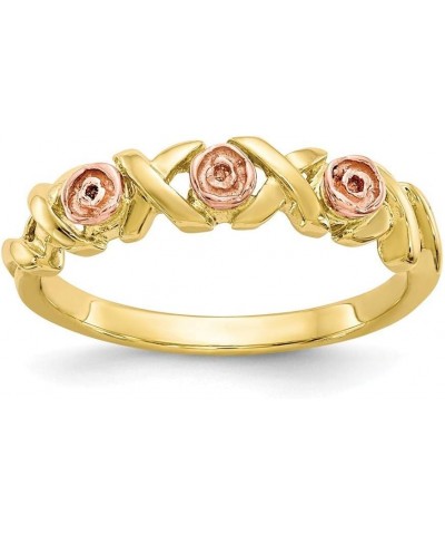 10K Tri-color Black Hills Gold Rose Ring - Size: 7 $103.39 Rings