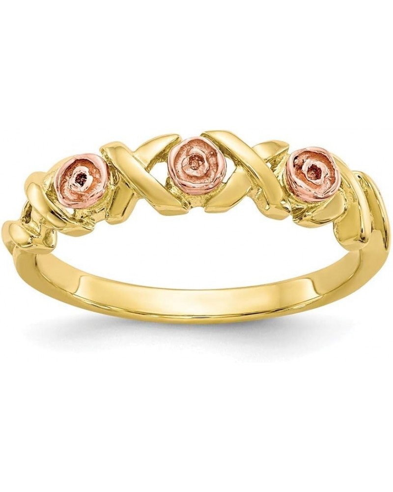 10K Tri-color Black Hills Gold Rose Ring - Size: 7 $103.39 Rings