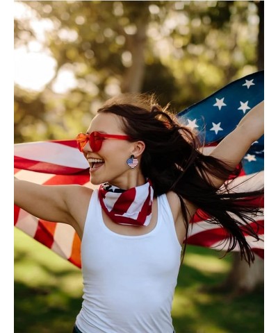 4th of July Earrings for Women 4 Pairs American Flag Acrylic Earrings Rainbow Earrings Stars Stripes Teardrop Dangle Earrings...