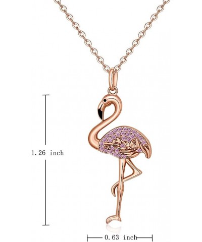 Flamingo Necklace Halloween Skeleton Cat Necklace Turtle Axolotl Hummingbird Necklaces for Women 925 Sterling Silver Cute Ani...