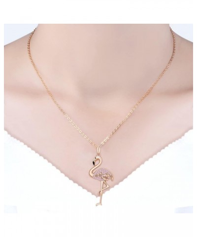 Flamingo Necklace Halloween Skeleton Cat Necklace Turtle Axolotl Hummingbird Necklaces for Women 925 Sterling Silver Cute Ani...