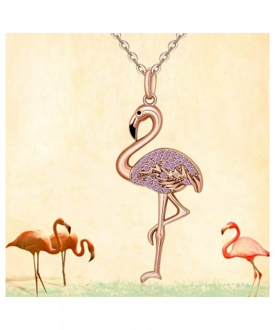 Flamingo Necklace Halloween Skeleton Cat Necklace Turtle Axolotl Hummingbird Necklaces for Women 925 Sterling Silver Cute Ani...