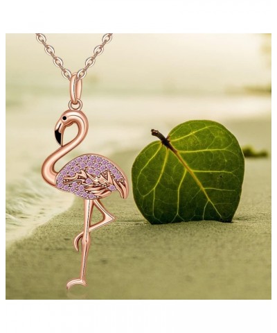 Flamingo Necklace Halloween Skeleton Cat Necklace Turtle Axolotl Hummingbird Necklaces for Women 925 Sterling Silver Cute Ani...