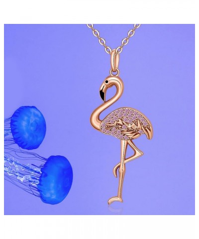 Flamingo Necklace Halloween Skeleton Cat Necklace Turtle Axolotl Hummingbird Necklaces for Women 925 Sterling Silver Cute Ani...