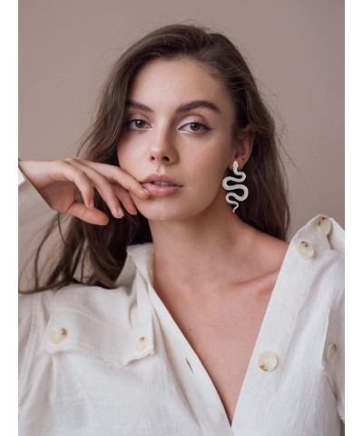 Snake Earrings for Women Gold Snake Stud Earrings Personality Creatiive Snake Shaped Animal Fashion Ear Jewelry SR $5.60 Earr...