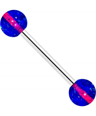 14G Women Color UV Glow Acrylic Ball Steel Barbell Tongue Ring Body Piercing Jewelry 5/8 Purple $6.59 Body Jewelry