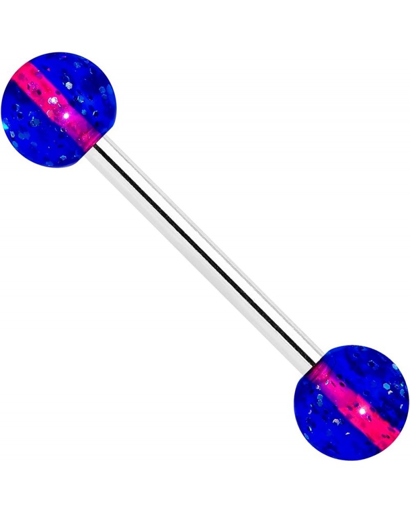 14G Women Color UV Glow Acrylic Ball Steel Barbell Tongue Ring Body Piercing Jewelry 5/8 Purple $6.59 Body Jewelry