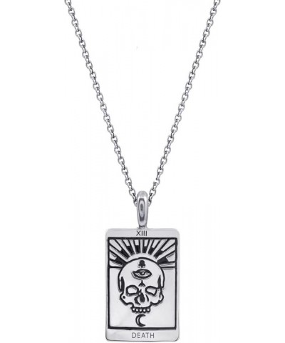 14K Gold Plated Sterling Silver 12 Tarot Card Pendant Necklace for Woman, 16" + 2" Extender Death $31.86 Necklaces