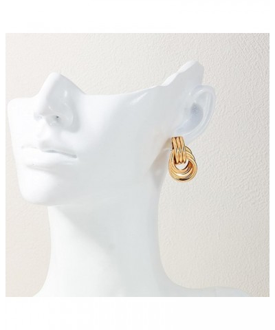 Chunky Gold Earrings for Women Gold Knot Earrings Trendy 14K Gold Teardrop Earrings Aretes De Mujer Gold Waterdrop Earrings N...