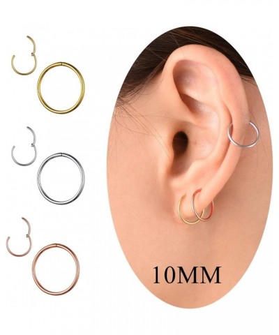 Nose Rings for Men Women Surgical Stainless Steel Body Piercing jewelry Tiny Wrap Hoop Hinged 18G 20G Lip Earring Nostril Nos...