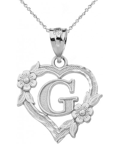 Sterling Silver Initial Heart Pendant for Women 18.0 Inches G $24.18 Necklaces