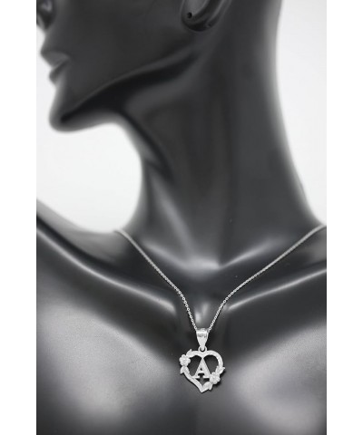 Sterling Silver Initial Heart Pendant for Women 18.0 Inches G $24.18 Necklaces