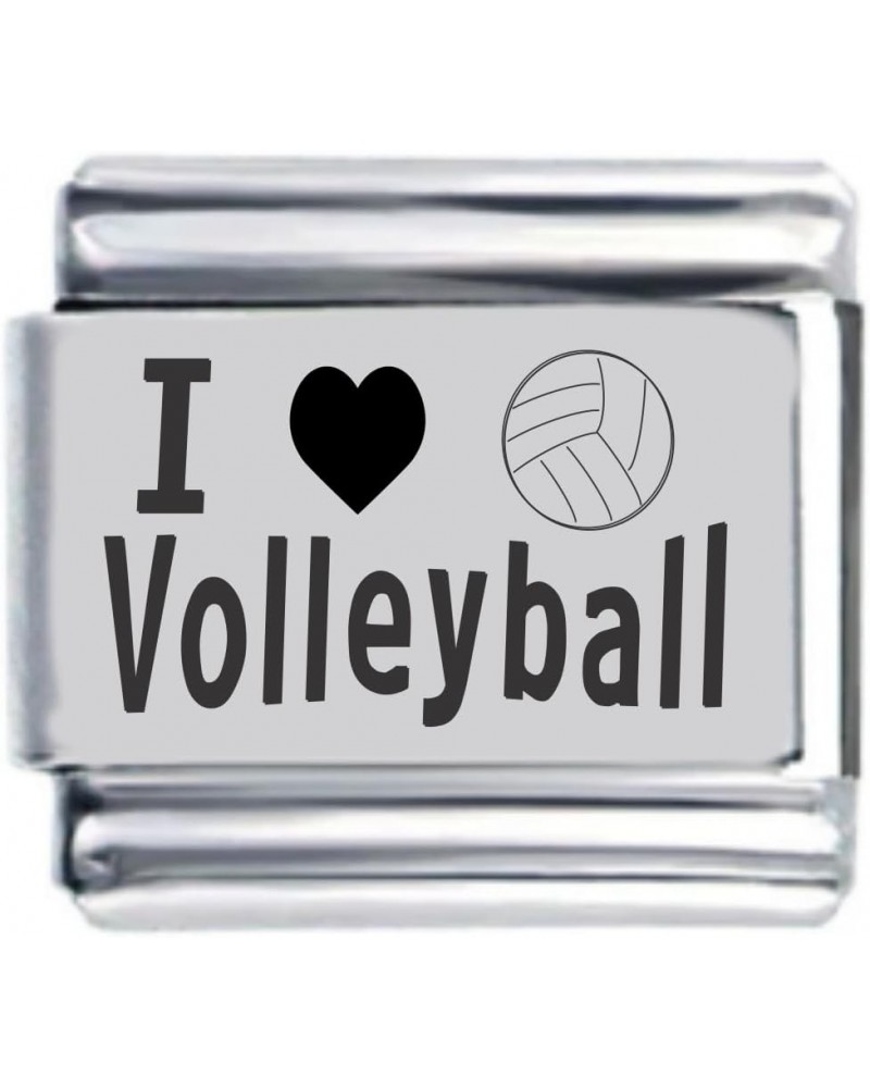 I Heart Volleyball Laser Italian Charm $7.58 Bracelets