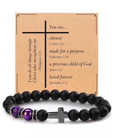 Christian Gifts for Men Women, Cross Bracelet Catholic Religious Gifts StyleA - Purple $10.25 Bracelets