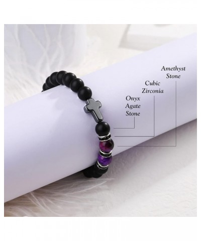 Christian Gifts for Men Women, Cross Bracelet Catholic Religious Gifts StyleA - Purple $10.25 Bracelets