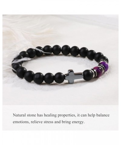 Christian Gifts for Men Women, Cross Bracelet Catholic Religious Gifts StyleA - Purple $10.25 Bracelets