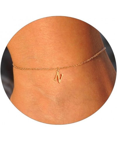 Ankle Bracelets for Women 14K Gold Plated Initial Anklets for Women Teen Girls Dainty Gold Anklets A-Z Initial Ankle Bracelet...