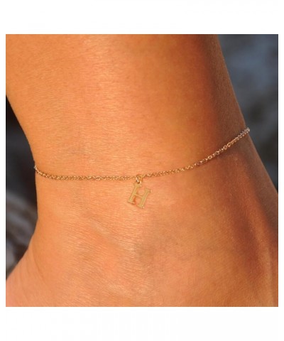 Ankle Bracelets for Women 14K Gold Plated Initial Anklets for Women Teen Girls Dainty Gold Anklets A-Z Initial Ankle Bracelet...