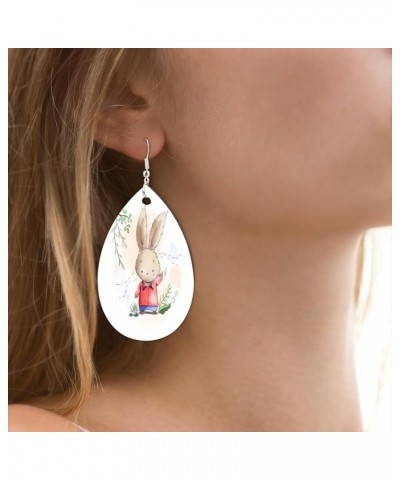 Art Painting Elephant Wood Earrings Lightweight Teardrop Earrings Double-Sided Drop Dangle Earring Jewelry for Women Teen Gir...