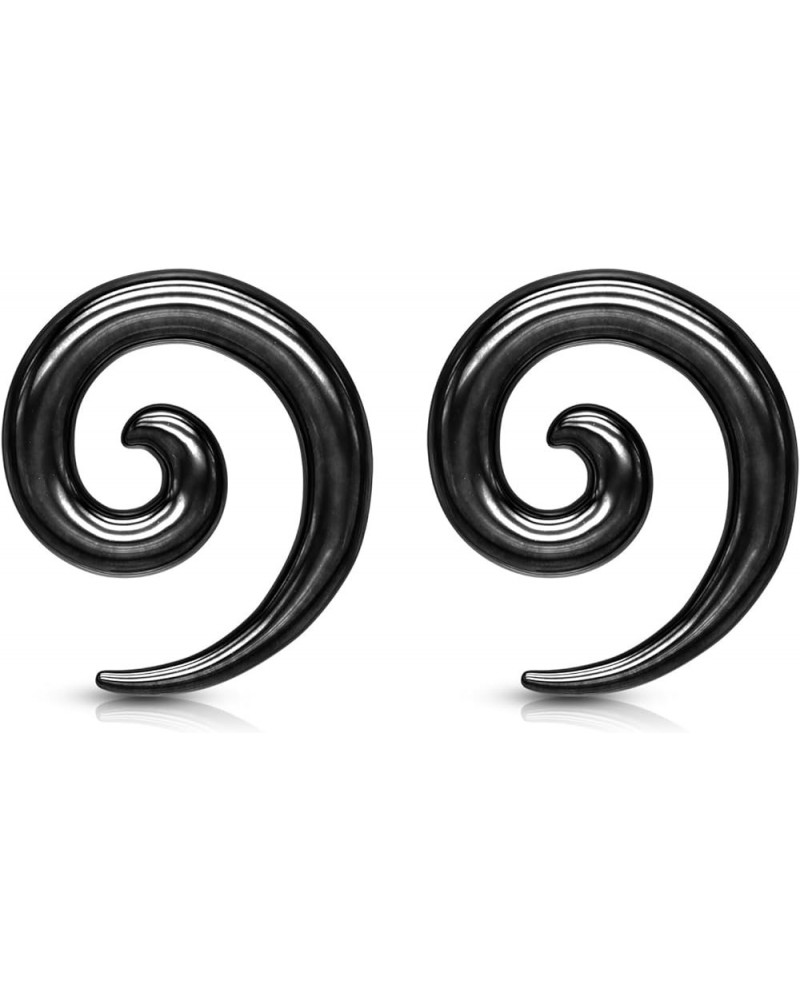 Stainless Steel Spiral Tapers, Sold as a Pair 3mm (8GA) Black $10.46 Body Jewelry