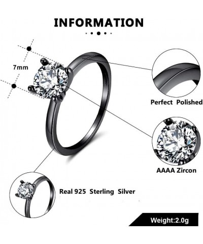 Envy Bridal Set for Women -Solitaire 1.25Ct Cubic Zirconia Engagement Ring & Matching 2mm Wedding Band, Sterling Silver, 4 Pr...