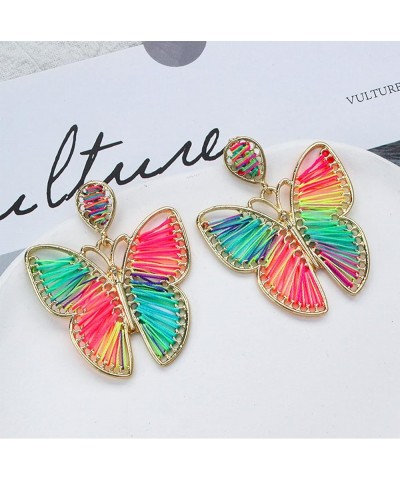 Boho Butterfly Earring for Women Girls Bohemian Braid Butterfly Drop Earrings Summer Earrings on Vacation Holiday Party Birth...