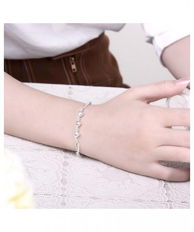 925 Sterling Silver Bracelet for Women, Love Heart Charm Angel Wings Bracelet Bangle, Cuff Link Chain Bracelet for Women Jewe...